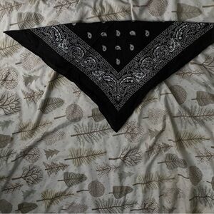 Black and White Paisley Bandana
